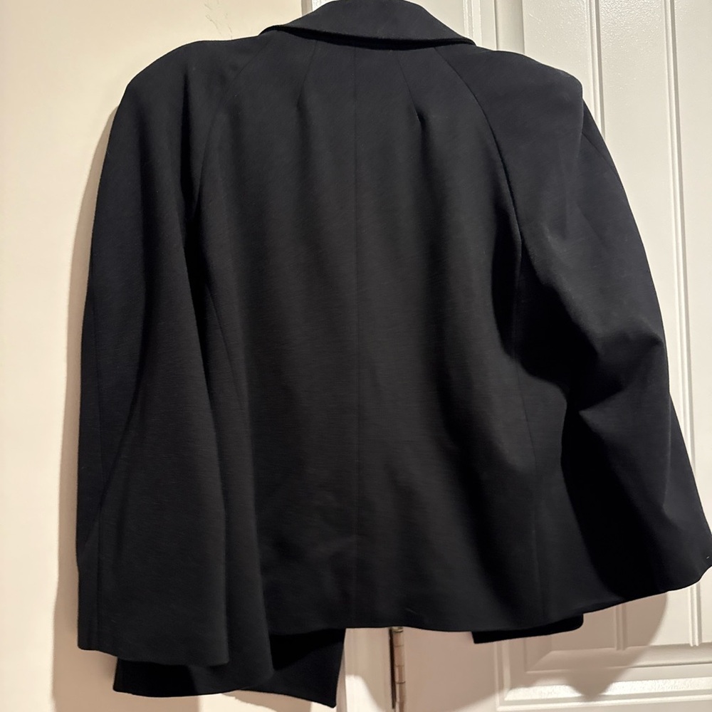 Talbots Black Blazer With Patterned Lining - image 4